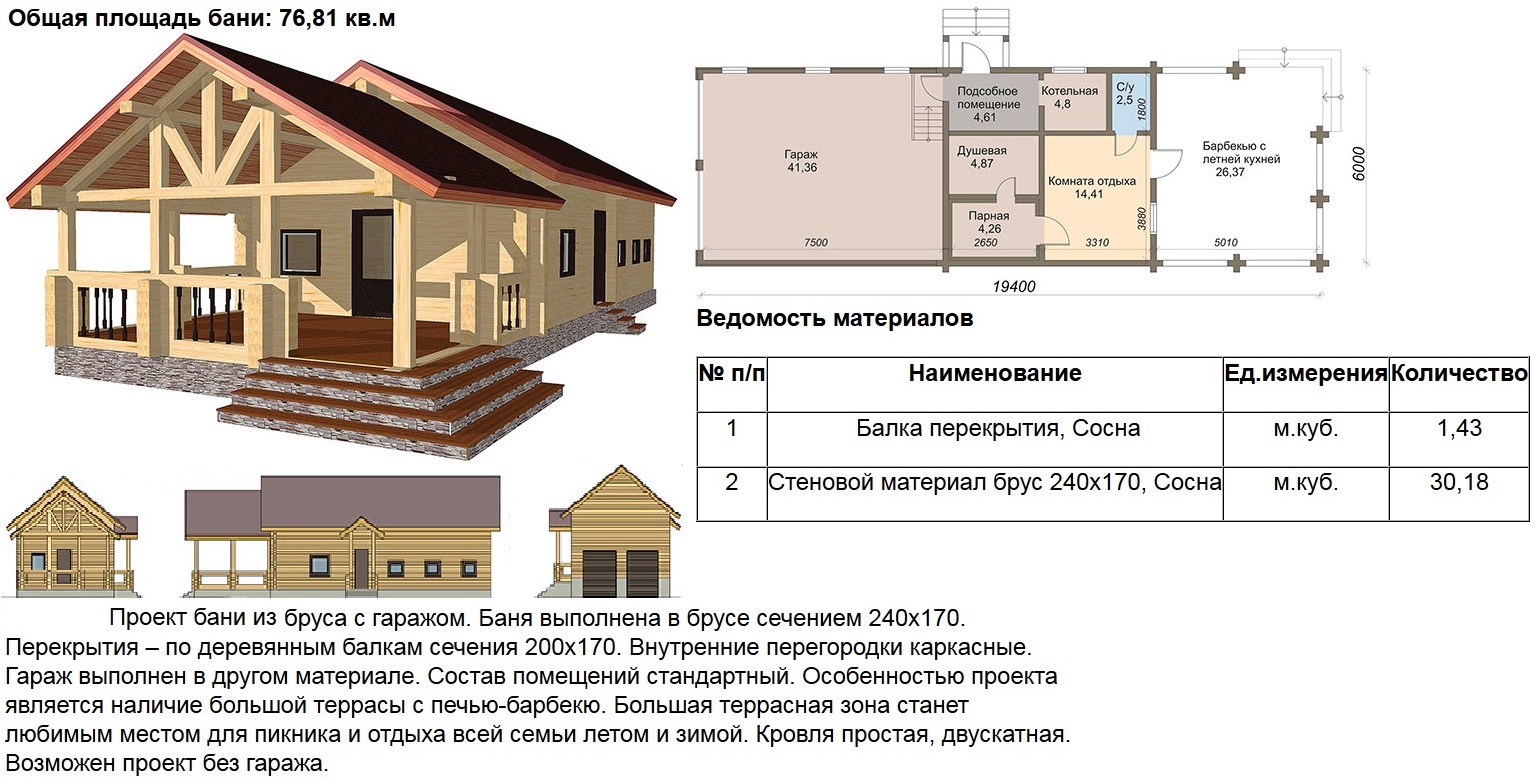 Баня из бруса профилированного Киев